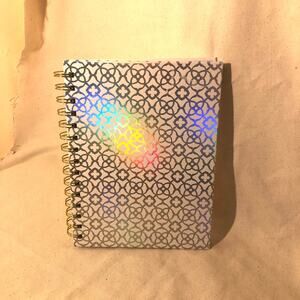 Kendra Scott NWT Holographic Spiral Notebook Planner Gold White